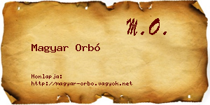 Magyar Orbó névjegykártya