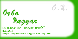 orbo magyar business card